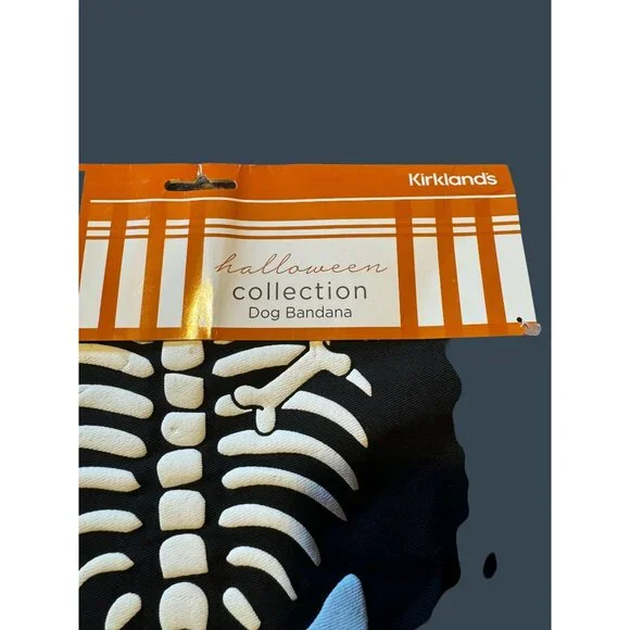 Kirkland's Halloween Collection Dog Bandana With Skeleton Print M/L - Picture 8 of 10